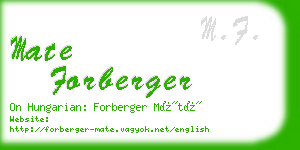 mate forberger business card